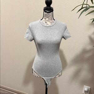 Gray Women's Fitted Top